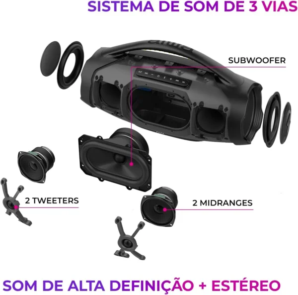 Caixa De Som Boombox Plus 200w AWS-BBS-01-B Aiwa-Imagem 3