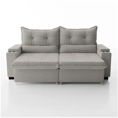 Sofá 4 Lugares Retrátil Reclinável Veludo Select Bloom Sol 2,5M